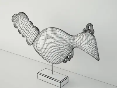 Antique Bird on Stand by Jeffan 3D model