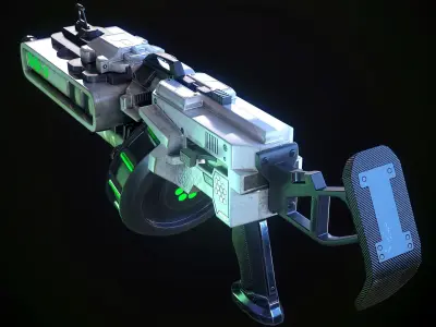 game-ready model  of sci-fi Gun --Experimental8 Low-poly 3D model