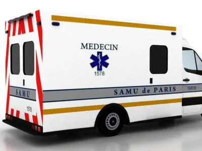 Mercedes Benz Sprinter Truck France Ambulance 3D model