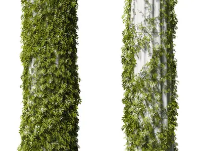 Leaves on the Doric column 3D model