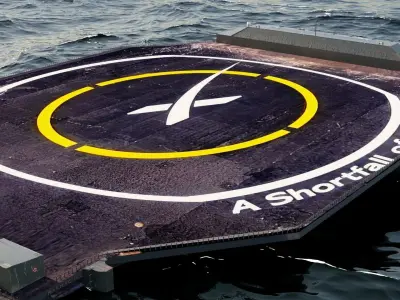 Autonomous spaceport drone ship 3D model