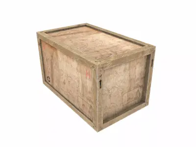 Old Wooden Cargo Crate 5 PBR Low-poly 3D model