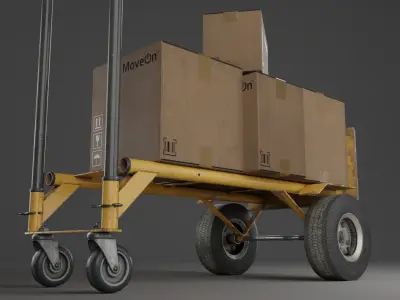 Hand Truck 2-in-1 Low-poly 3D model