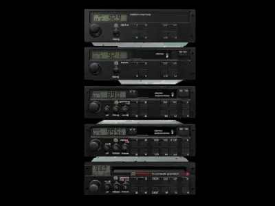 Volkswagen Car Radio Pack Low-poly 3D model