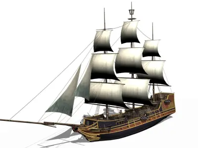 Galleon Low-poly 3D model by sobul