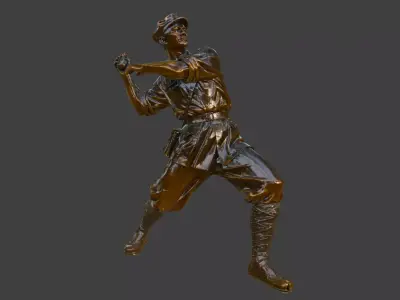 Military sculpture warrior military battle war hero soldier 3D print model order