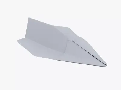 Paper Plane White Low-poly 3D model