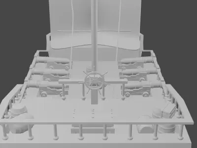 Pirate ship boat no texture blender 3D model