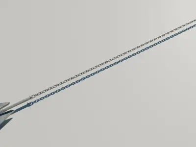Danforth Anchor with Chain Set 3D model
