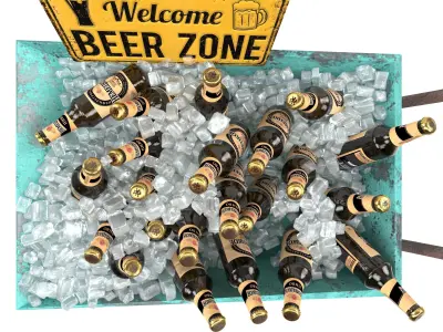 wheelbarrow with beer 3D model