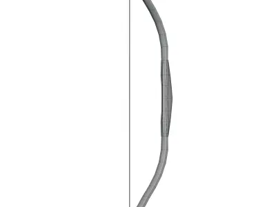 Turkish Bow with Arrow and Quiver - Low Poly to High Poly Low-poly 3D model