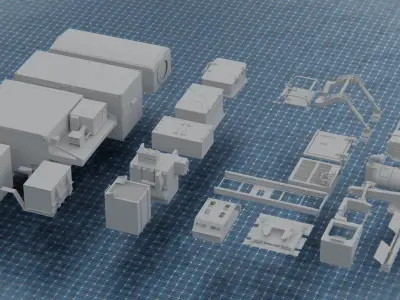450 PART SCIFI KITBASH Low-poly 3D model