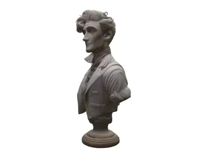 Victorian Gentleman Scholar Bust Classical Stylized Portrait 3D model
