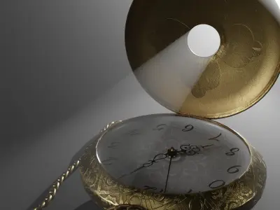 Old pocket watch Low-poly 3D model