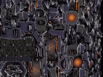 Spiked Mace with Lava 3D model