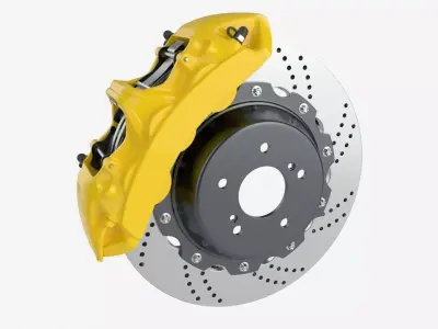 Brake disk with caliper 3D model