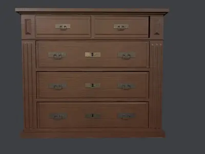 Antique dresser low-poly Low-poly 3D model