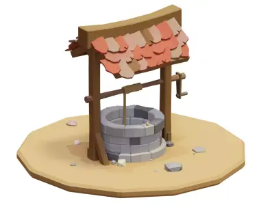 Low Poly Well water Free 3D model