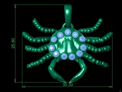 CRAB INSECT PENDANT 3D PRINTABLE MODEL 3D print model