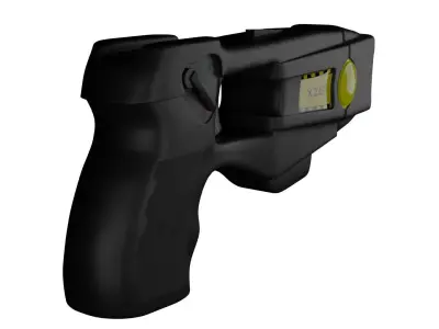 Taser gun with light Low-poly 3D model