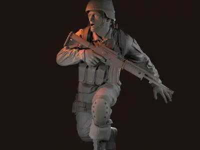 RADIO OPERATOR SOLDIER 3D print model
