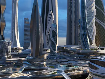 CBD. Future city. P4 model 3D model