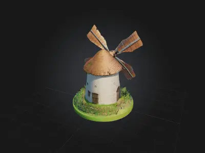 Cartoon Windmill Low-poly 3D model purchase