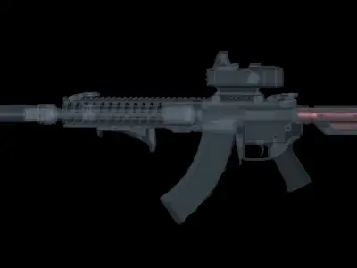 Strike Industries Advanced Receiver Extension buffer tube AR 15 Low-poly 3D model