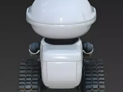 Cute Stylized Chibi Tread Robot 3d model Low-poly 3D model