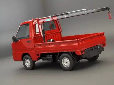 Kei Truck Mini Telescopic Crane 3D model