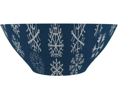 Bowl in Blue Pattren 3D model
