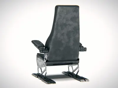 Pilot Chair PBR Low-poly 3D model