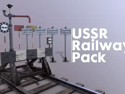 USSR Railway Pack Low-poly 3D model