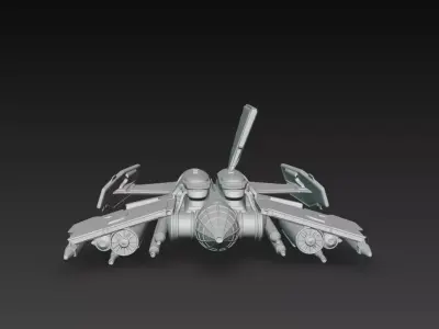 Sci-Fi Military Dropship Spacecraft 3D Print STL 3D print model