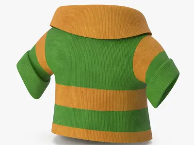 Cartoon Short Sleeve Sweater Yellow 3D model