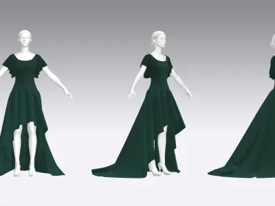 Dress Outfits MD CLO 3D ZPRJ ZPAC project files 3D model