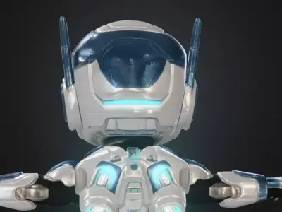 sci-fi humanoid robot 3D model