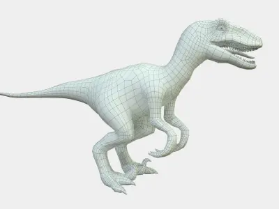 Velociraptor t - rex dinosaur Low-poly 3D model
