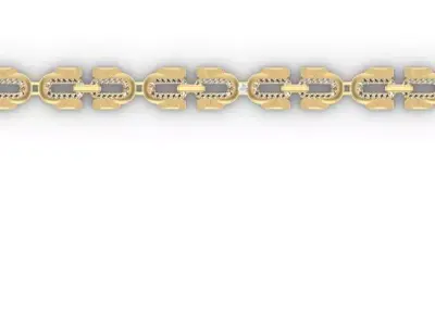 Gold bracelet 3D print model 8
