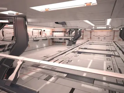  Sci Fi Hangar Interior 