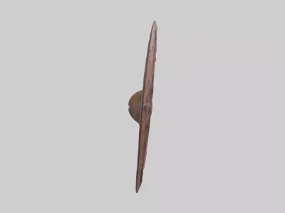Wooden shield Model Low-poly 3D model
