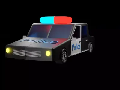 Low poly Police jeep car useing for your game and animation Free low-poly 3D model