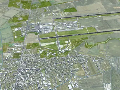 Bucharest Henri Coanda Airport 15km Low-poly 3D model