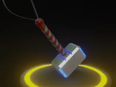  Low Poly Thor Hammer Free 3D model