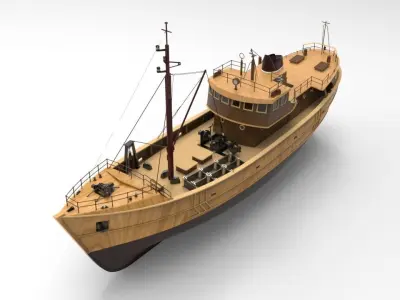 Sail Ship Low-poly 3D model