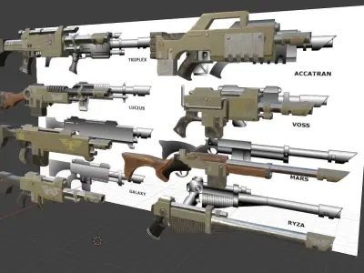 8-Pack Laser Gun 3D model