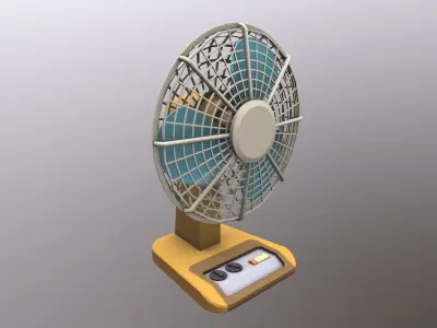 Vintage Table Fan Low-poly 3D model