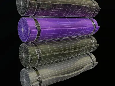 Military and yoga  bed roll Low-poly 3D model