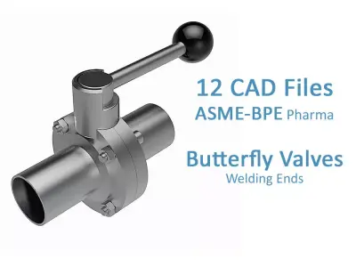 Manual Butterfly Valves - ASME-BPE Welding Ends -  3D model
