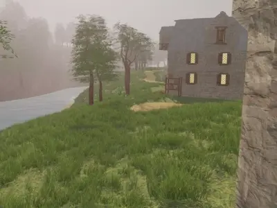 Peaceful Village Landscape 3D model